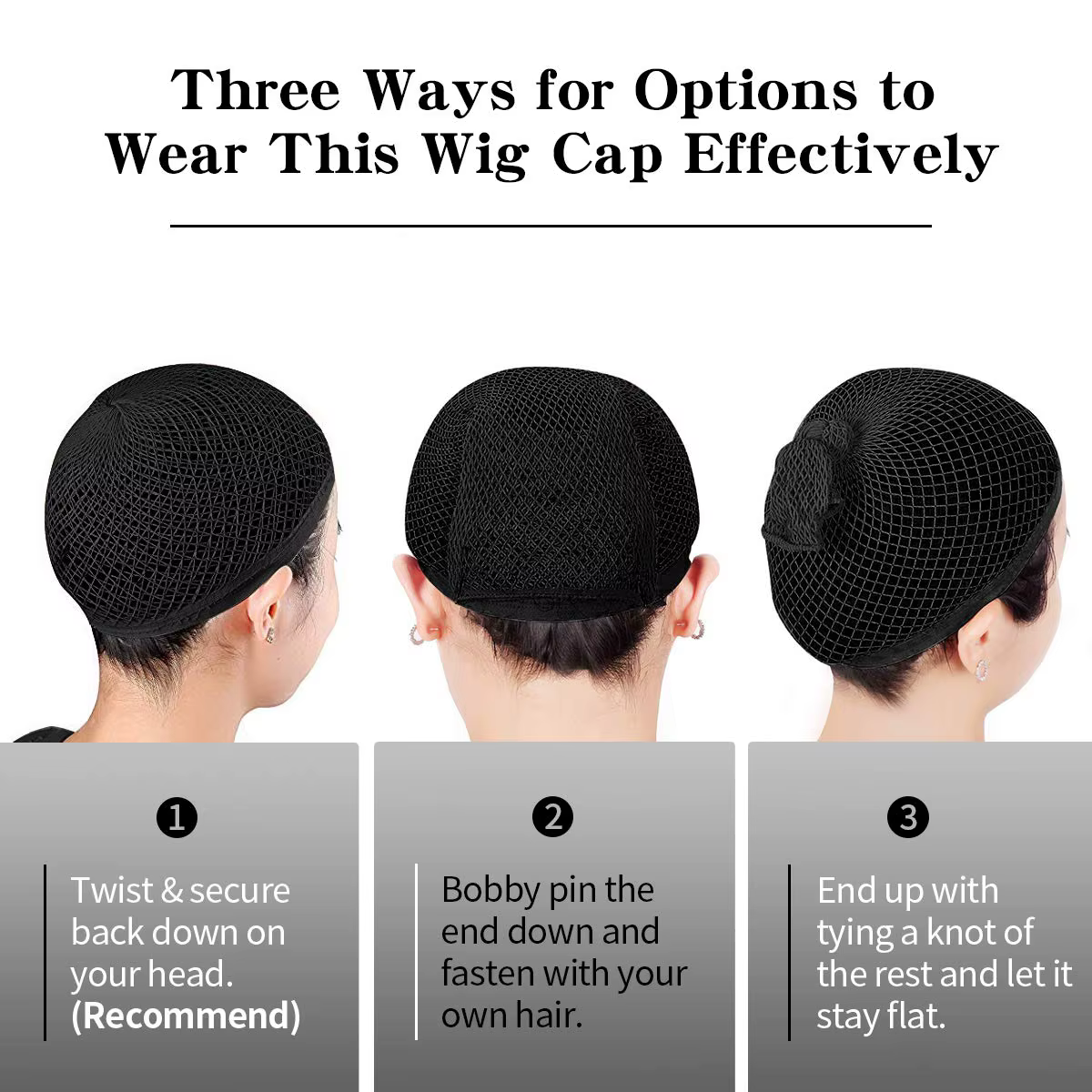 Bonnet de perruque en maille pour cheveux longs