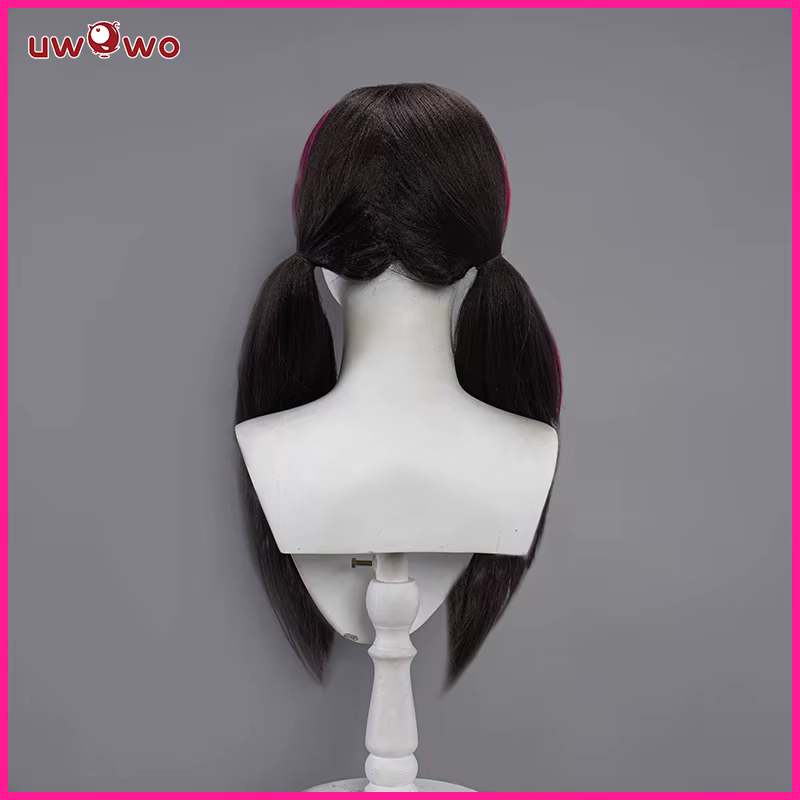 EN STOCK UWOWO Draculauraa Cosplay perruque cheveux longs 60CM de Long noir rose
