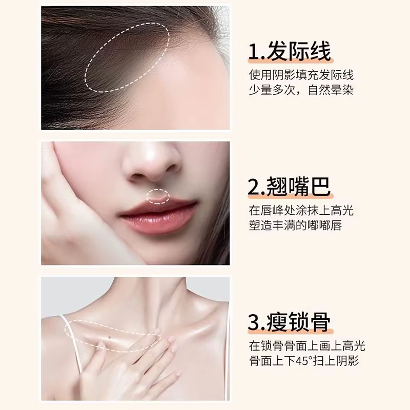 Poudre de ligne de cheveux imperméable instantanée naturelle
