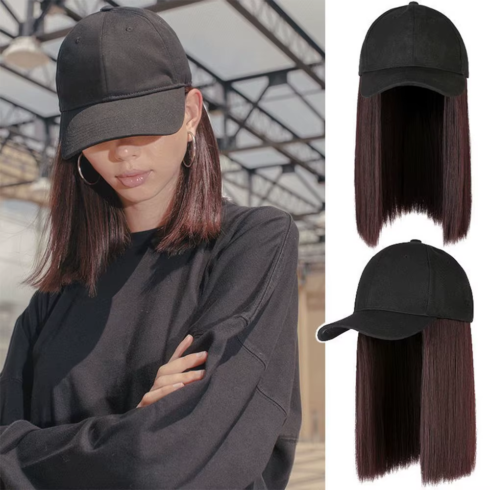 Perruque Synthétique Courte et Lisse Bob Réglable pour Femme