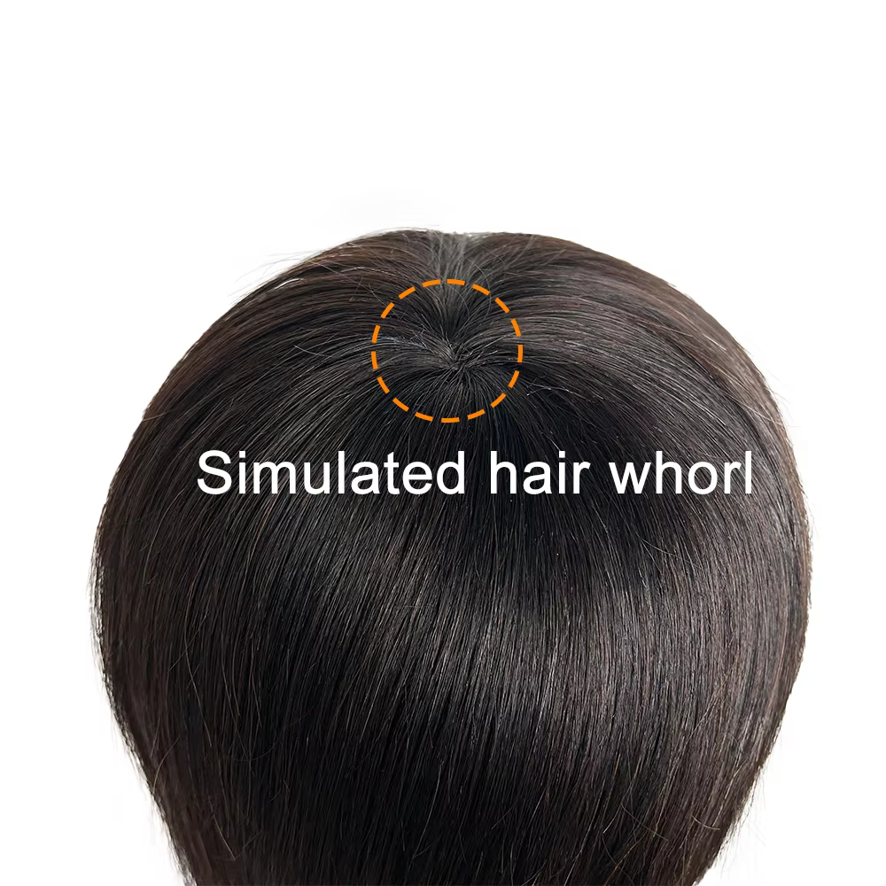 Tête de mannequin en cheveux humains 100% naturels de 8 pouces avec boucles réalistes