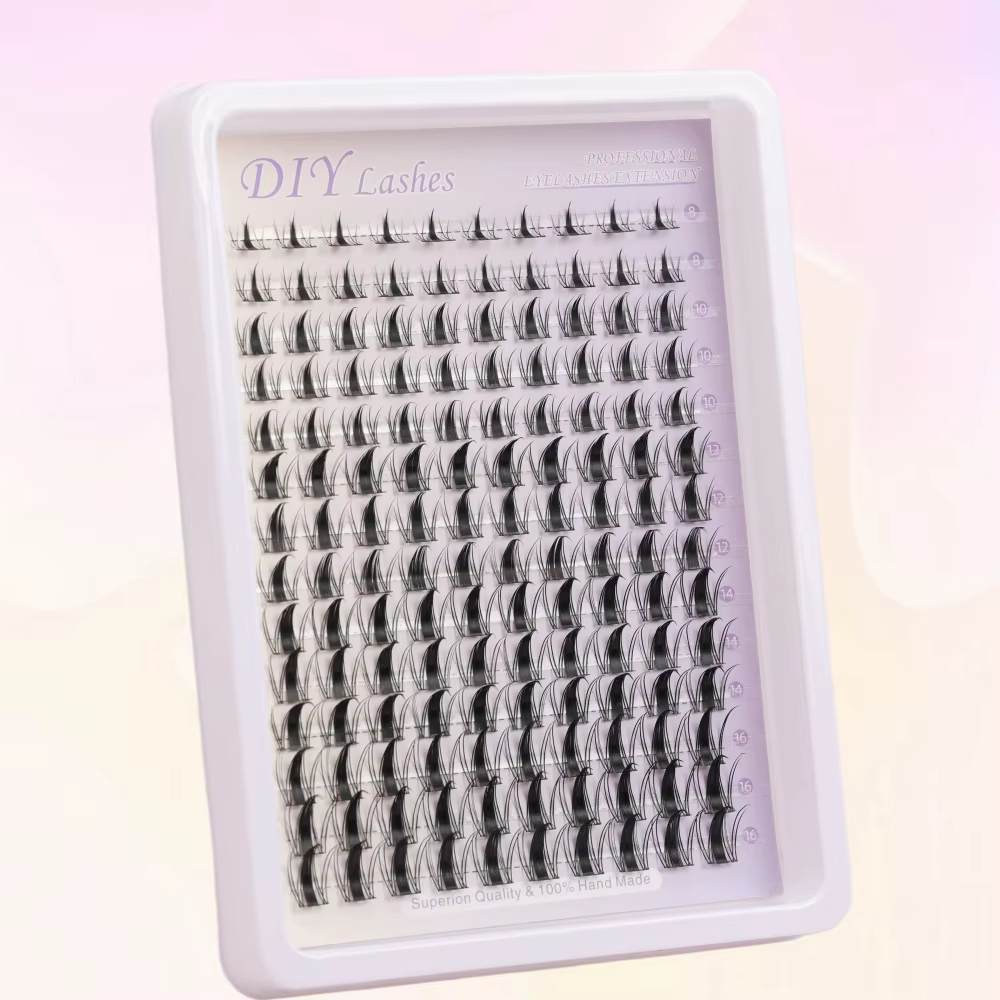 1 Boîte de 140 Extensions de Cils Style Manga 8-18mm, Courbure C - Largeur Élevée pour Extension de Cils DIY, Effet Dessin Animé Humide