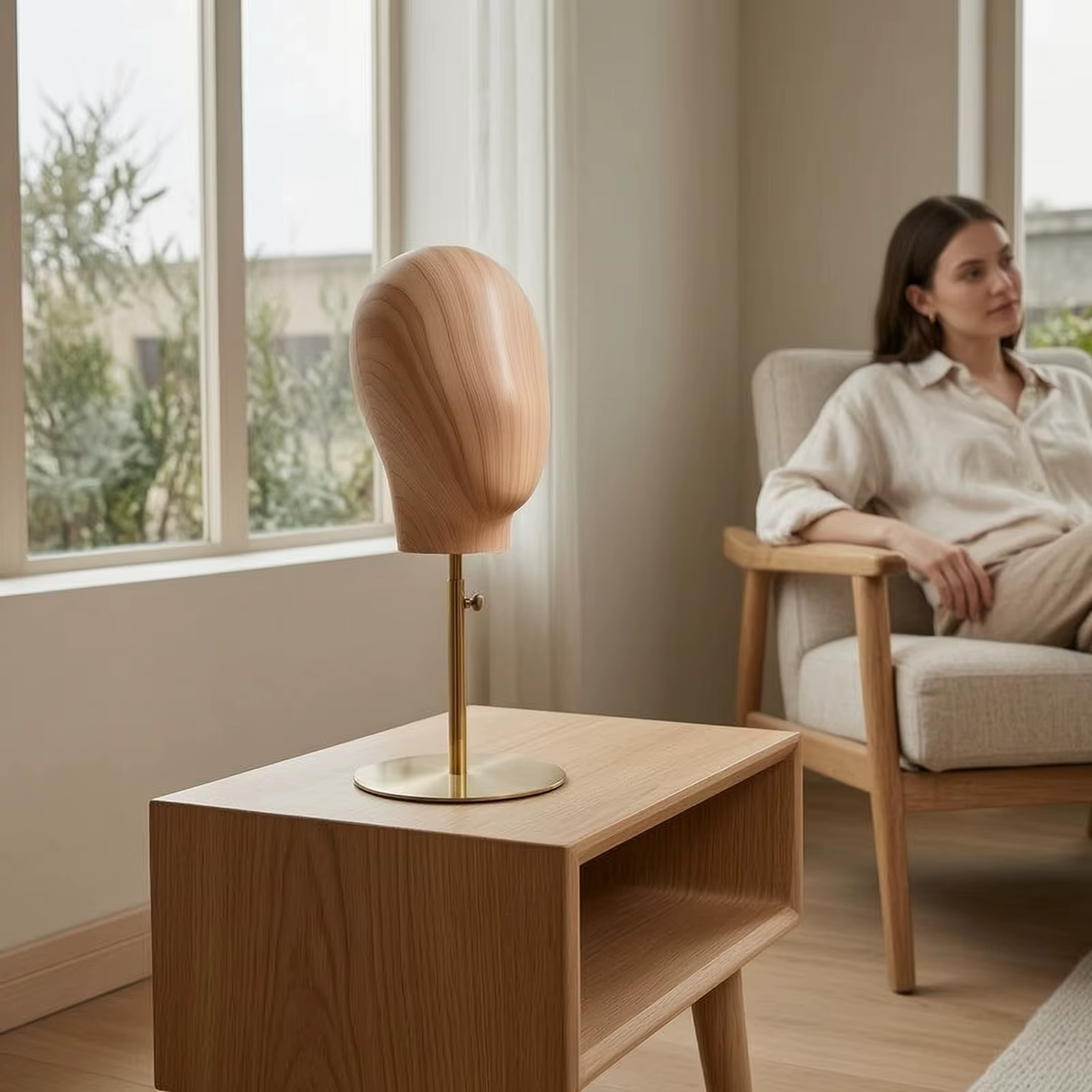 Tête de mannequin avec support stable
