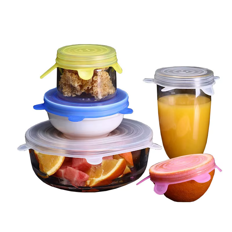 Couvre-aliments extensibles en silicone réutilisables, hermétiques, pour conserver la fraîcheur, couvre-bol extensibles, couvre-aliments extensibles pour la cuisine