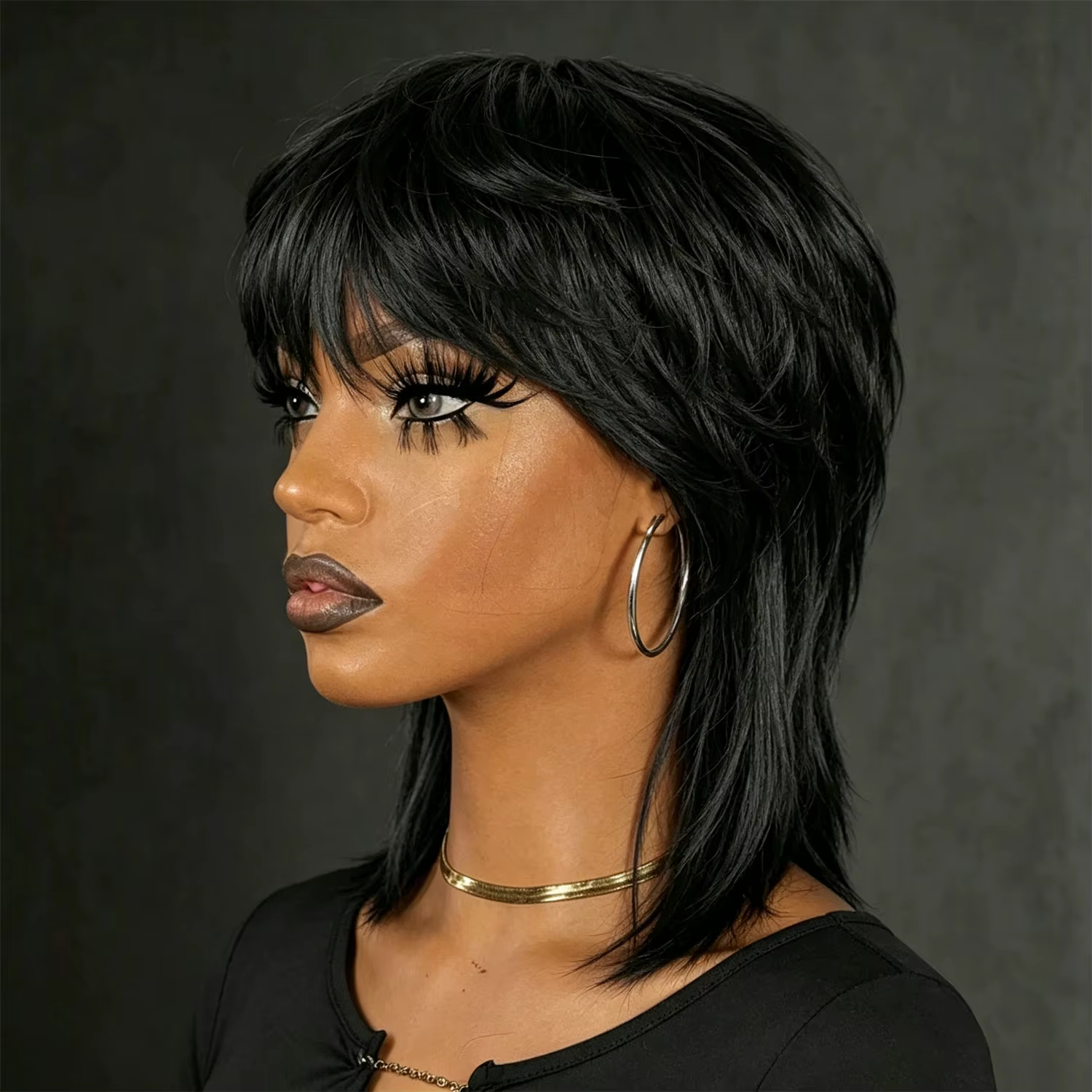 Perruque Mullet en cheveux humains