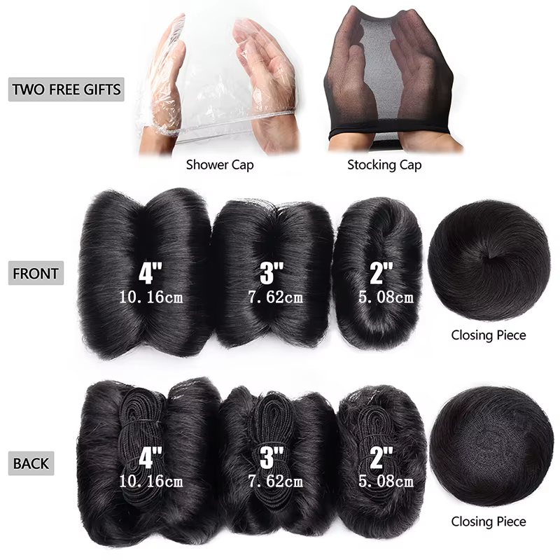 Tissage en lot brésilien naturel bouclé avec Closure circulaire