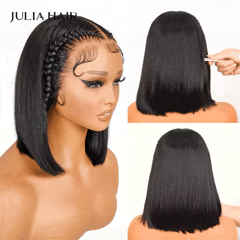 Julia Hair-Perruque Bob droite sans colle Yaki