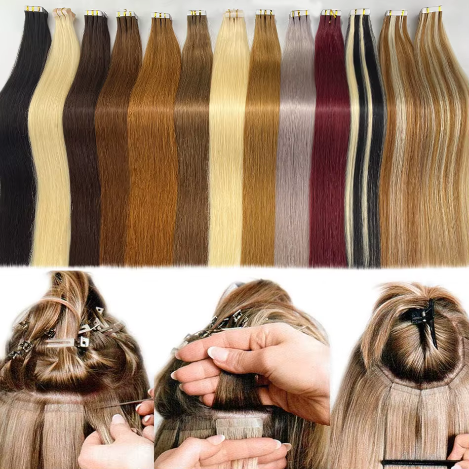 Bande de cheveux humains dans les Extensions