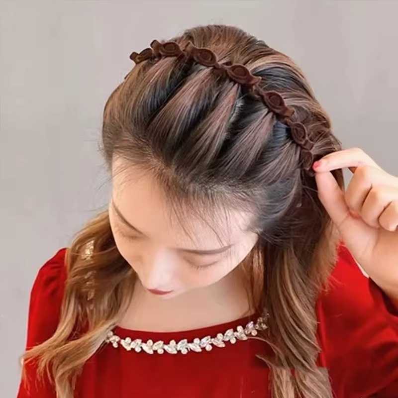 1/2/3 ensemble dames flocage tressé bandeau Simple cassé épingle à cheveux
