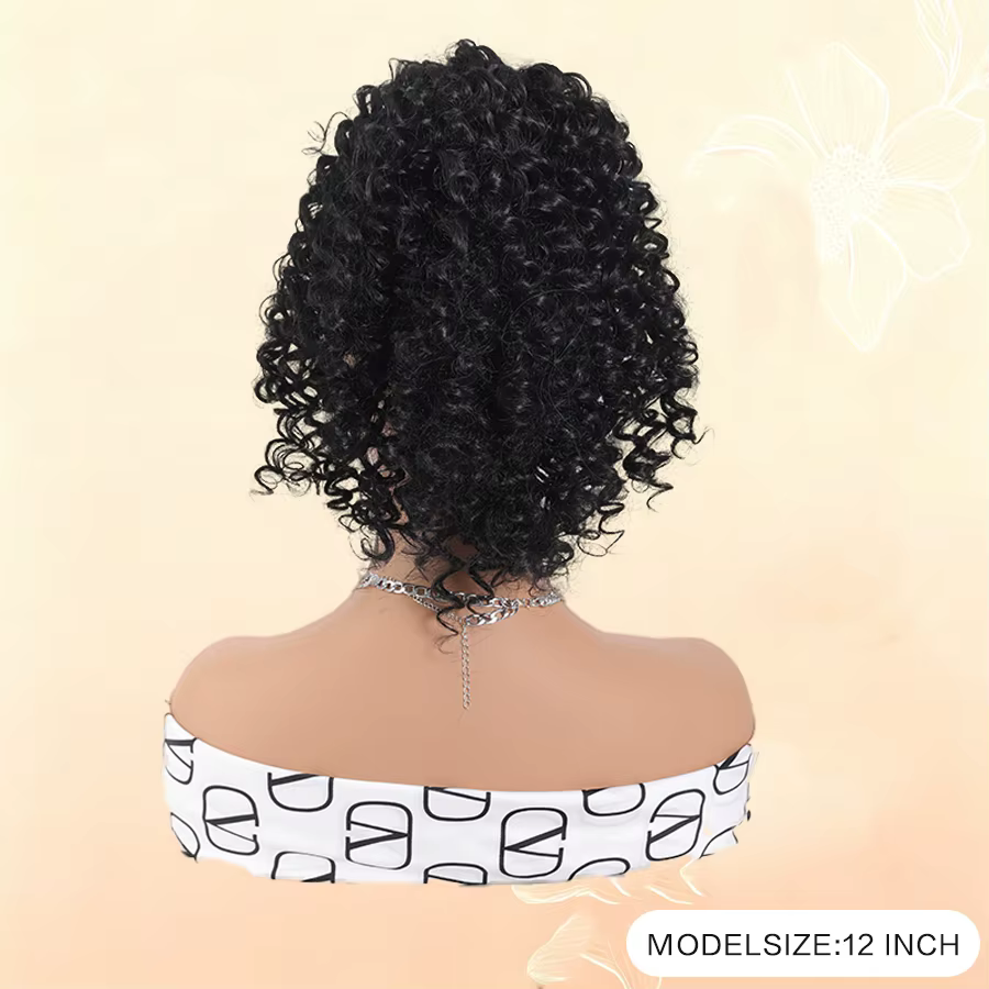 Queue de cheval courte bouclée afro pour femme