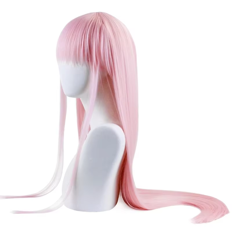 Perruque de Cosplay du Dessin Animé DARLING in the FRANXX 02, Postiche de ontariTwo, Sans Tenue de Sauna, Couleur Rose, Document