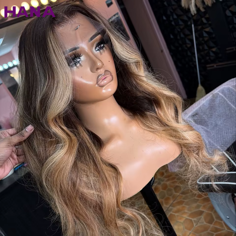 Perruque Ombrée Gris Blond 5x5 avec Fermeture pour Femme