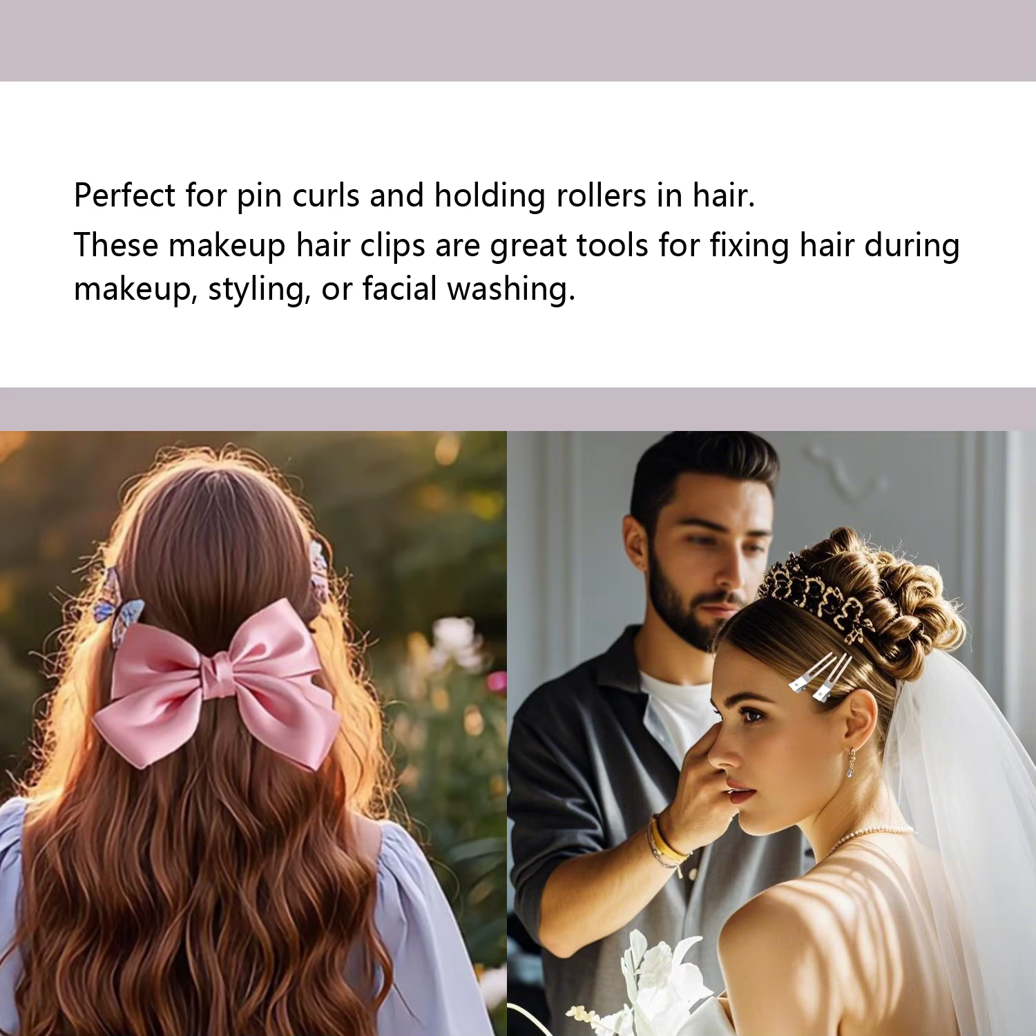 Pinces à cheveux bouclées à double broche