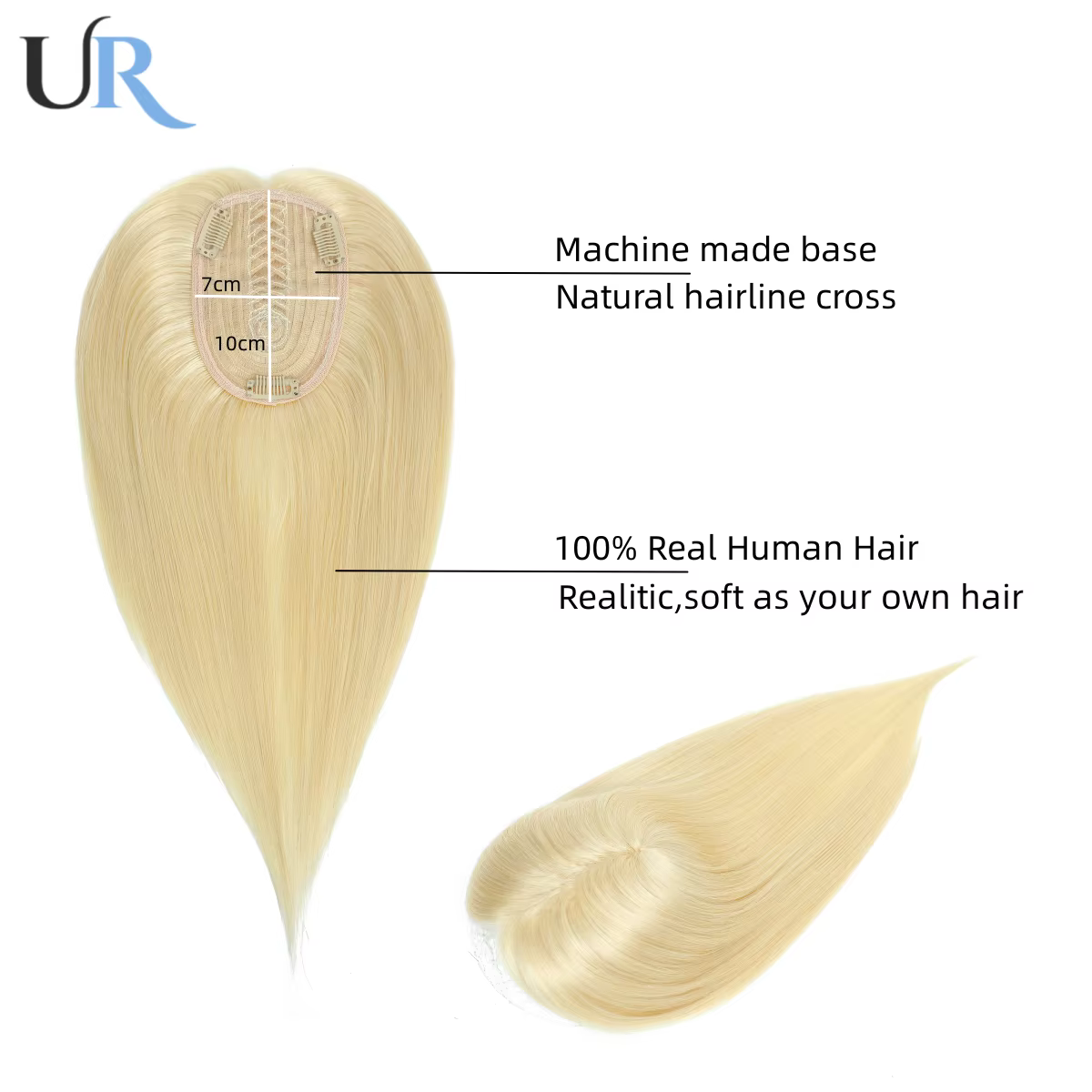 Postiche pour femmes, cheveux humains