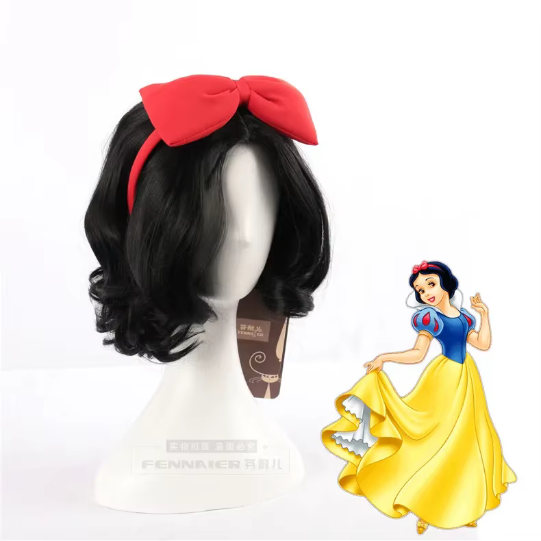 Perruque de cosplay princesse blanche-neige pour femmes