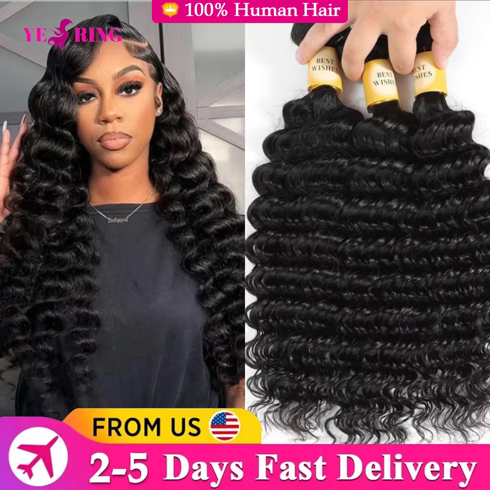 Paquets de cheveux humains de vague profonde 12A brésilien portant