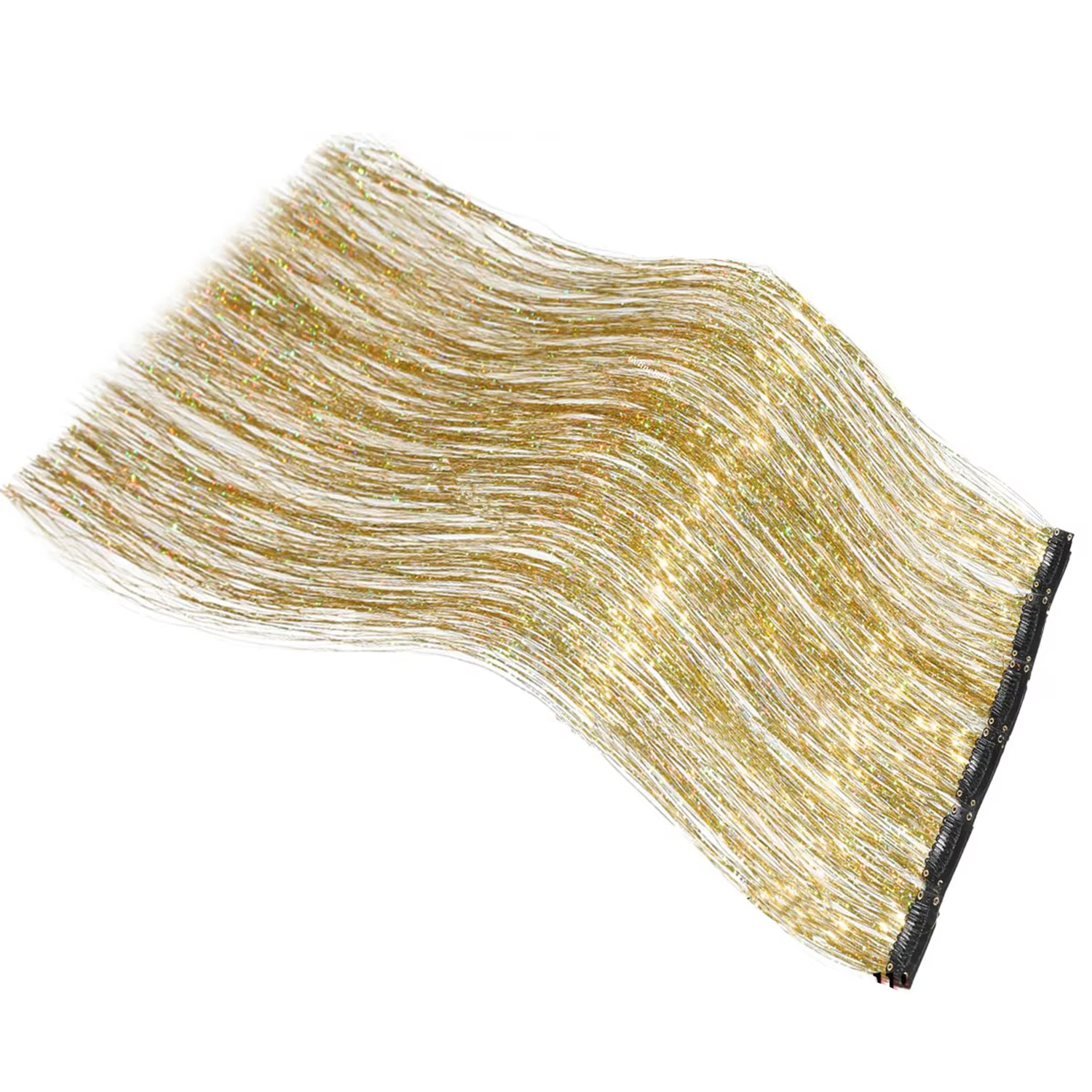 Extensions de cheveux synthétiques à Clip en guirlandes à paillettes
