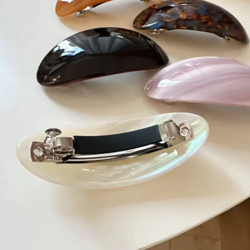Pince à cheveux ovale vintage coréenne en acétate pour femmes et filles
