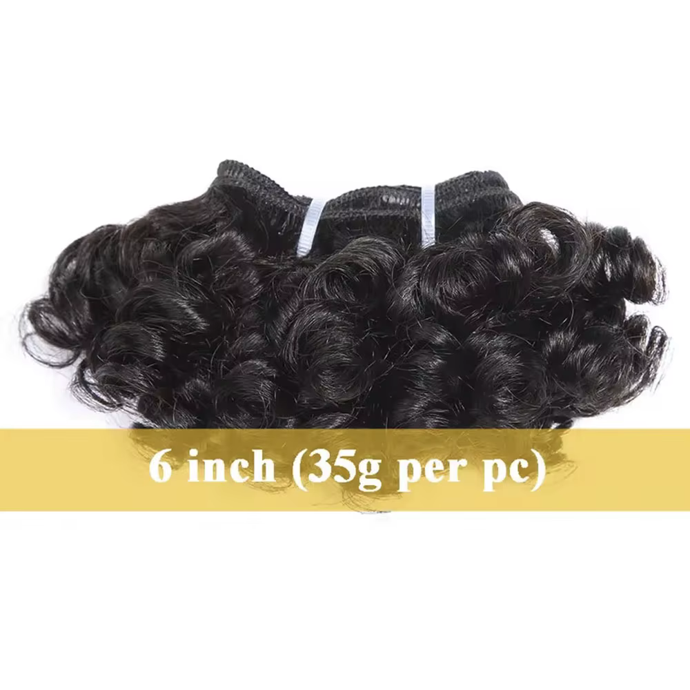 Bundles de tissage de cheveux bouclés rebondissants, cheveux brésiliens courts, document naturel, 100% cheveux humains, extensions de cheveux Remy, 3 pièces, 9A