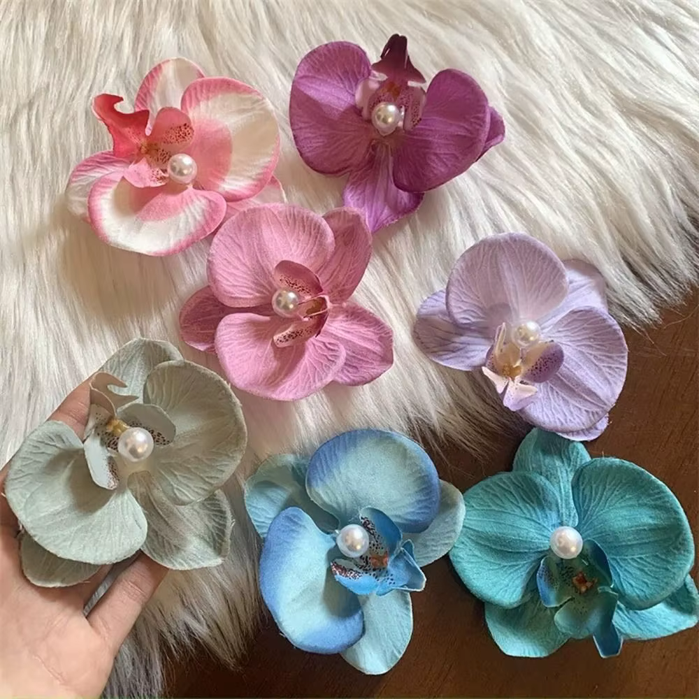 1 pièces Phalaenopsis perle pince à cheveux orchidée papillon