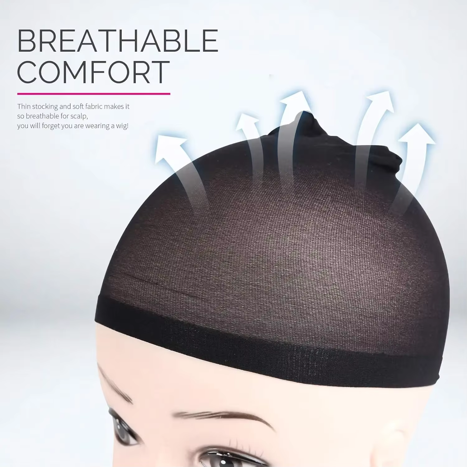 Lot de 4 bonnets à perruque en nylon, noirs et couleur chair, pour femmes, hommes et enfants, pour Halloween, cosplay et usage quotidien