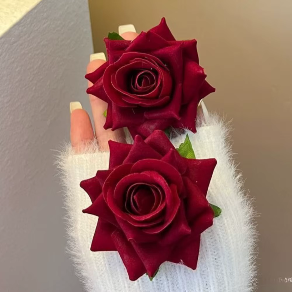 Pince à cheveux rose rouge pour femme