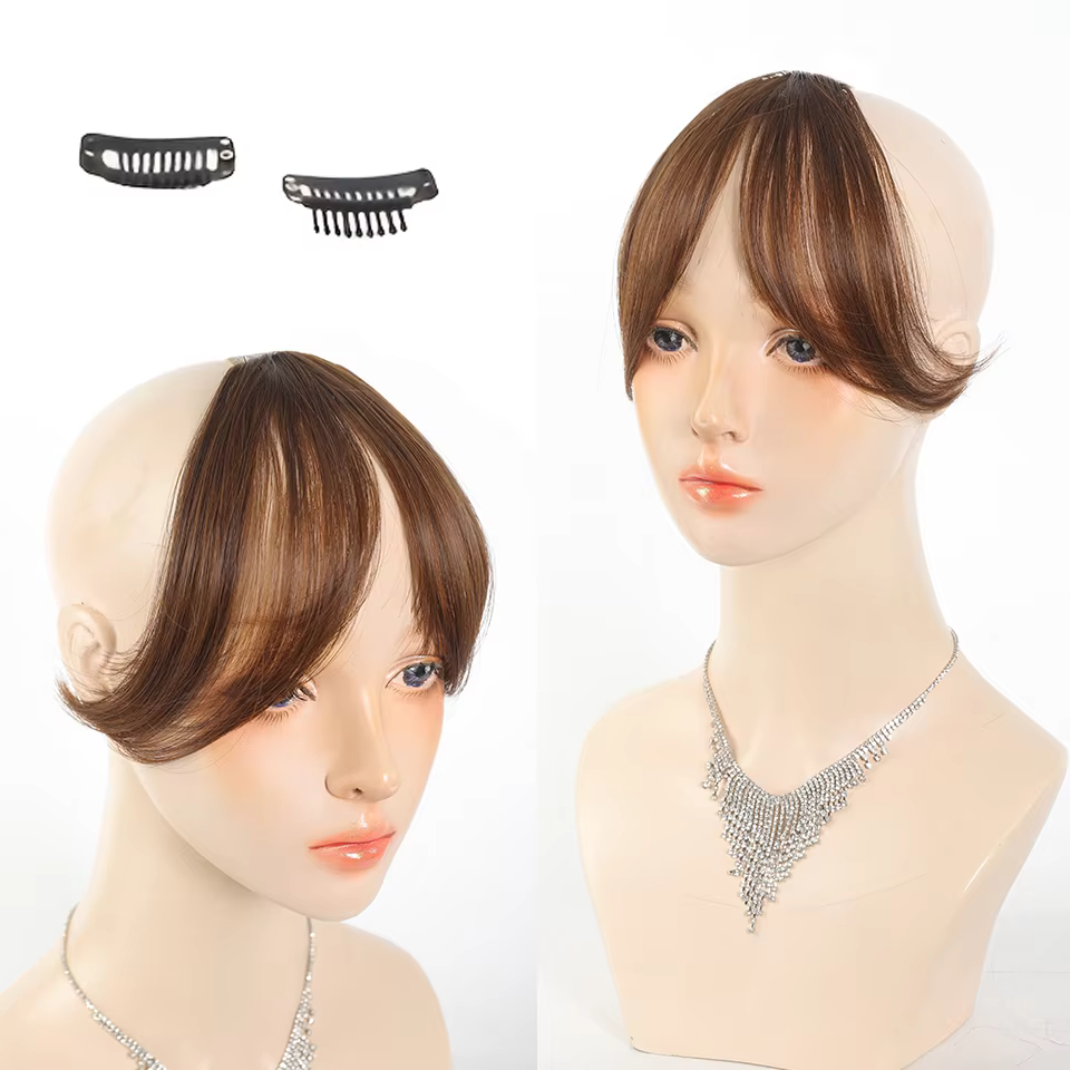 Perruque Synthétique avec Frange Latérale Naturelle pour Femme
