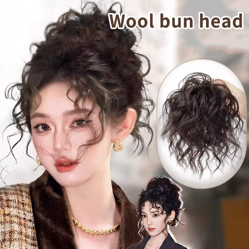 Chignon synthétique élégant et bouclé avec élastique