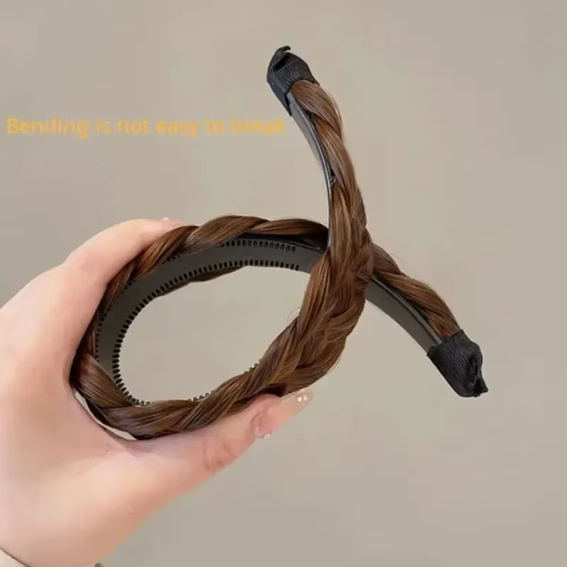 Twist perruque bandeaux pour femmes larges tresses en arête de poisson