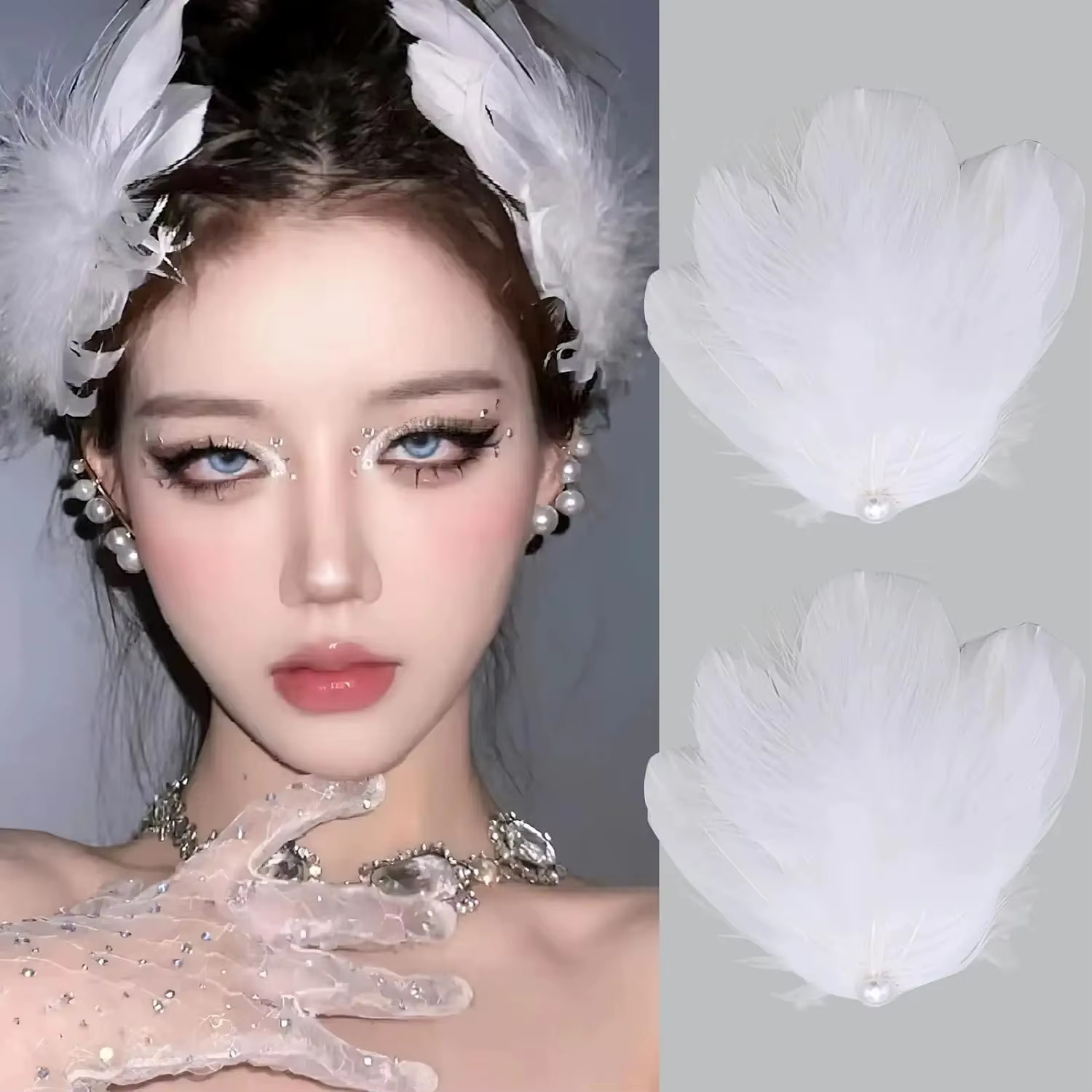 Pince à cheveux en plumes de Ballet pour femmes