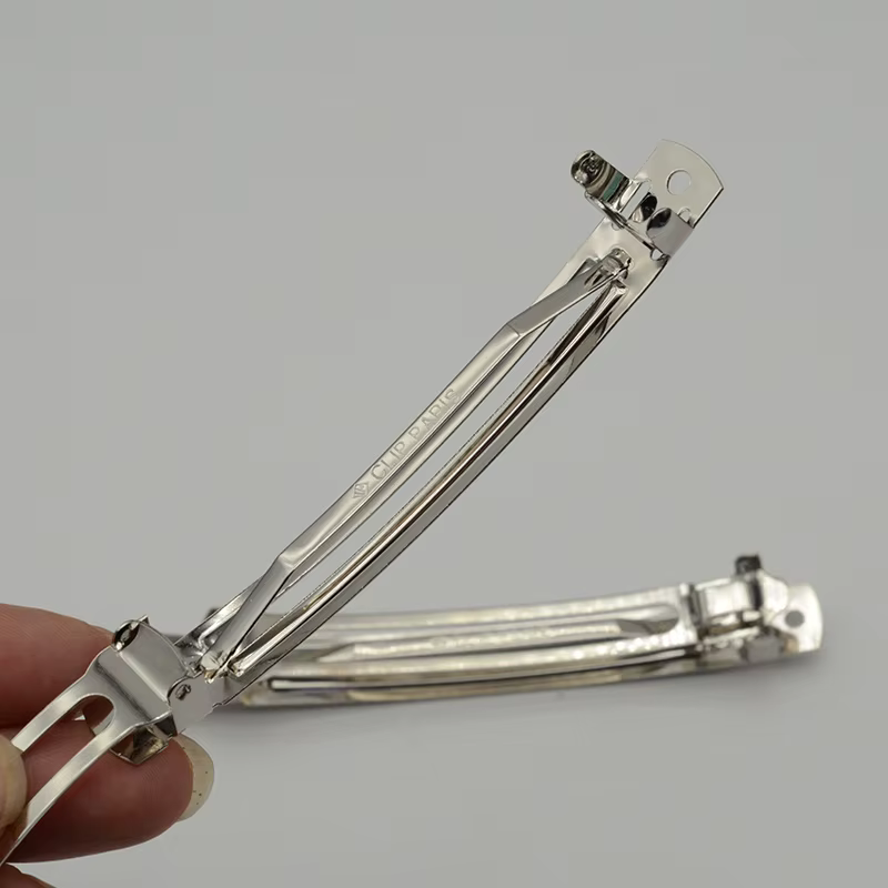 Barrettes françaises en métal argenté