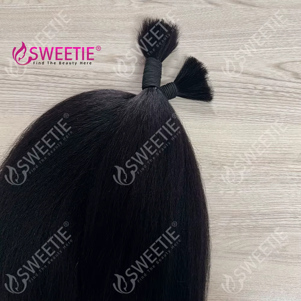 Extensions de cheveux humains en vrac Yaki lisse et Kinky Straight