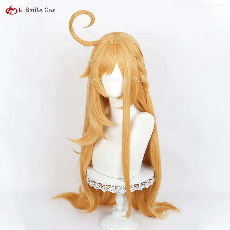Escoffier Cosplay perruque 80 cm de Long jaune doré perruques