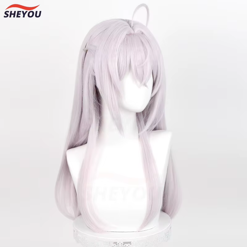 Alya-Perruque Cosplay Synthétique Longue Droite Gris Rose Alisa Mikhailova Kujou