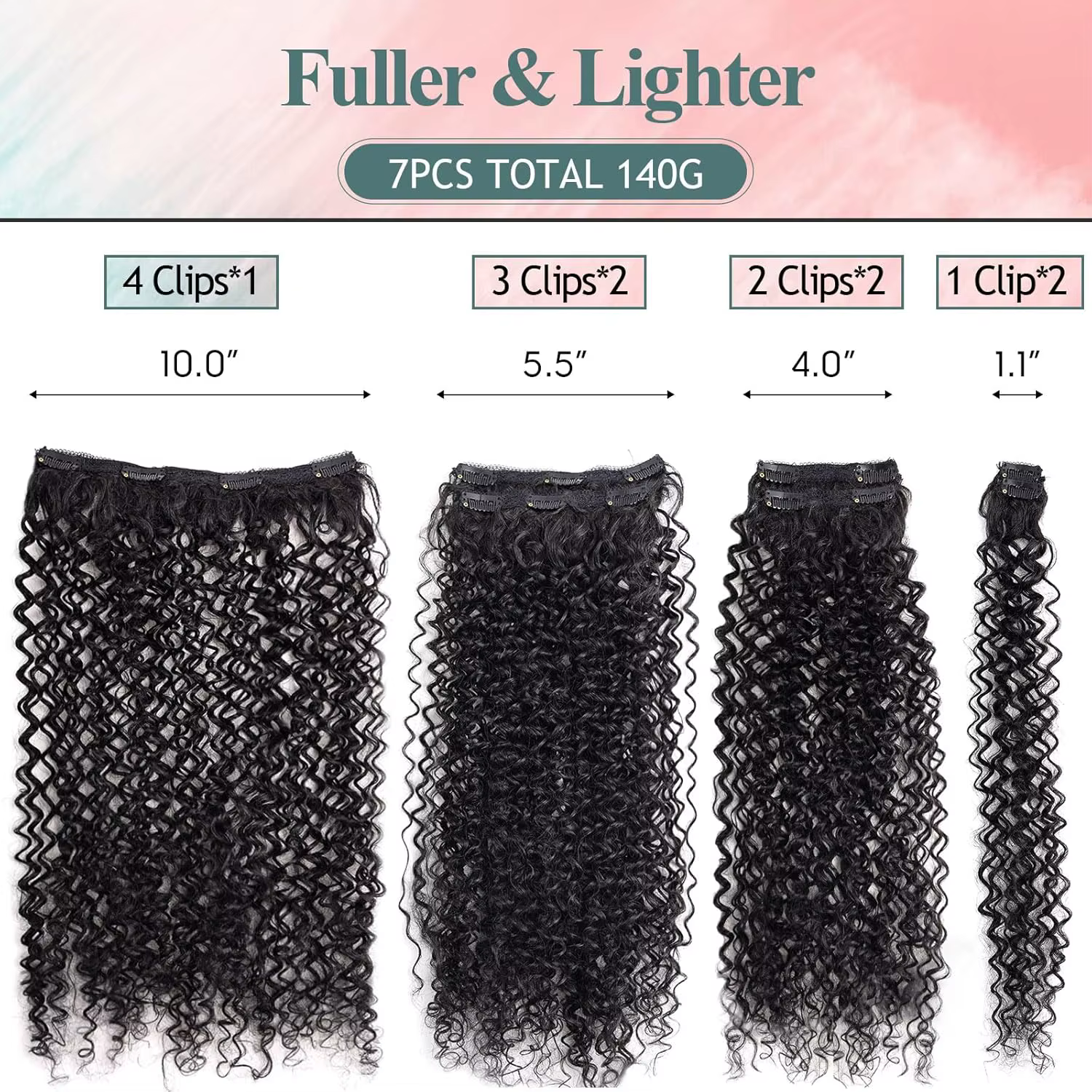 Extensions de cheveux bouclés à clipser pour femmes