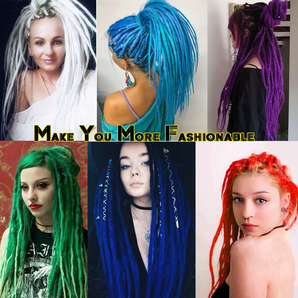 Extensions de dreadlocks colorés