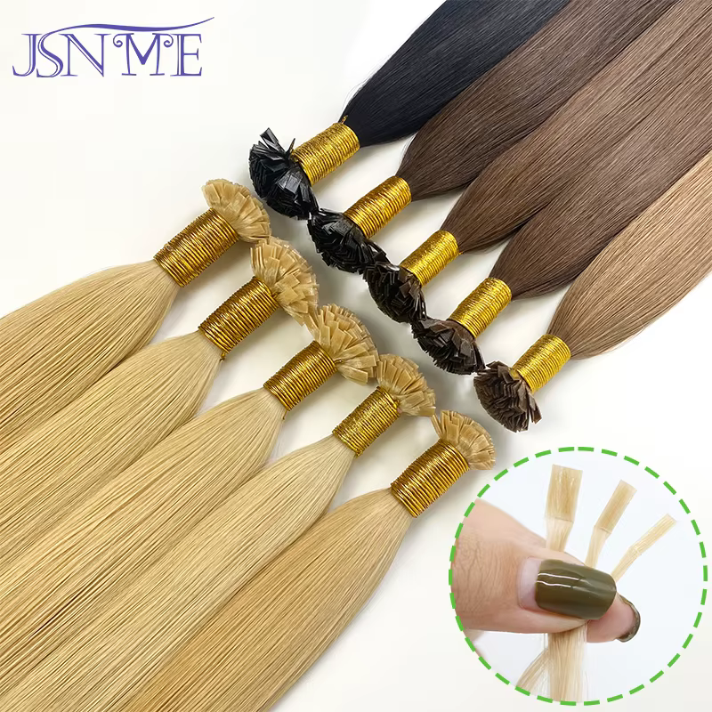 Extensions de cheveux humains à pointe plate JSNME
