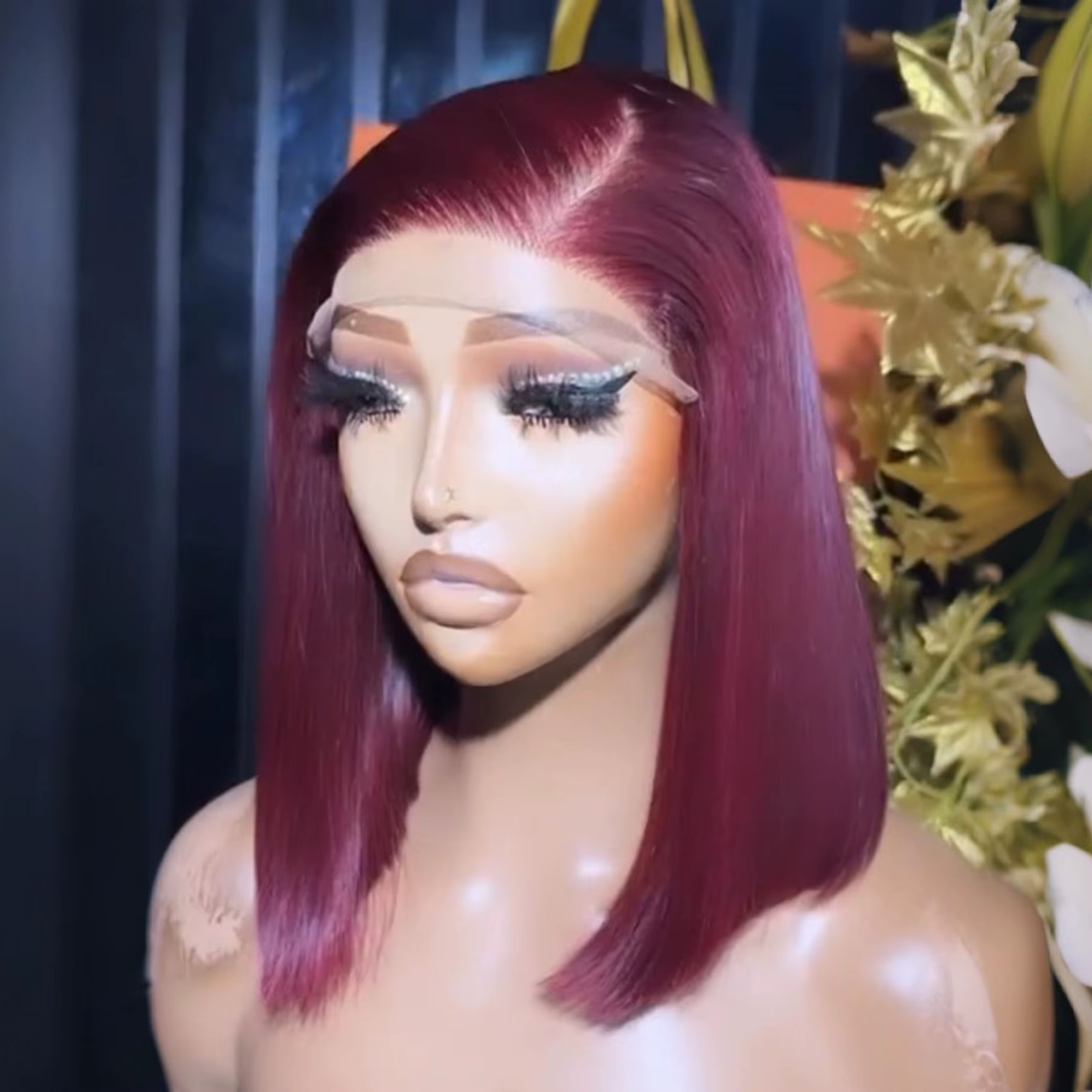 Perruque Bob Lace Frontal Wig sans colle
