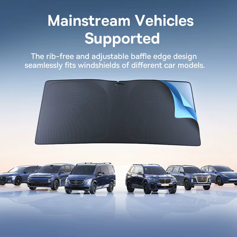 Basues voiture pare-soleil pare-brise couverture voiture fenêtre avant soleil Protection UV pliable pare-soleil couverture sac de rangement pour Tesla