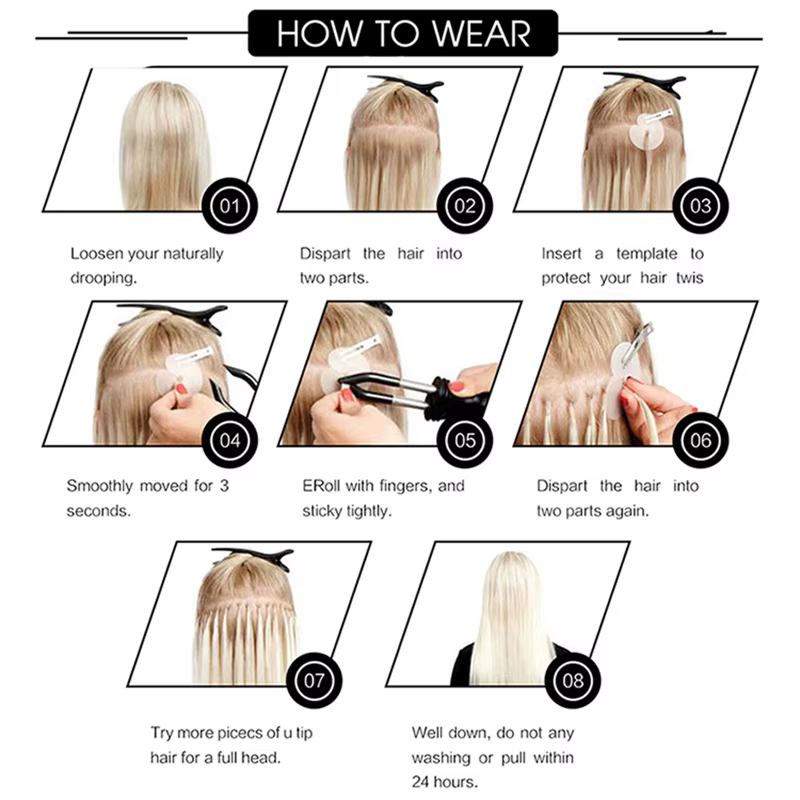 Extensions de cheveux bouclés crépus I-Tip 16-26 pouces