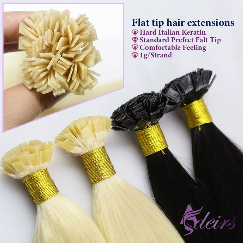 KtKerBrian-Extensions de Cheveux à Pointe Plate Droite pour Salon