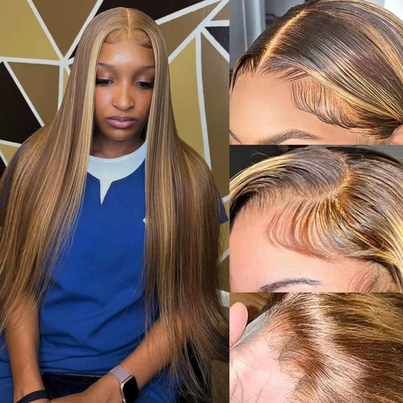 Perruque 427 Highlight en Cheveux Humains