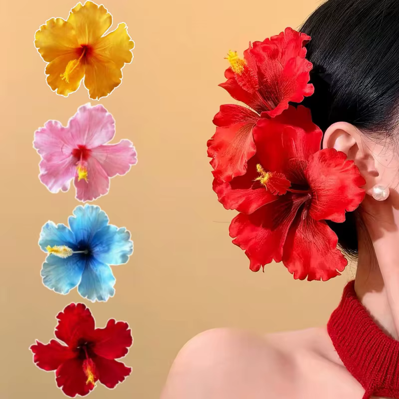 Pince à cheveux fleur d'hibiscus