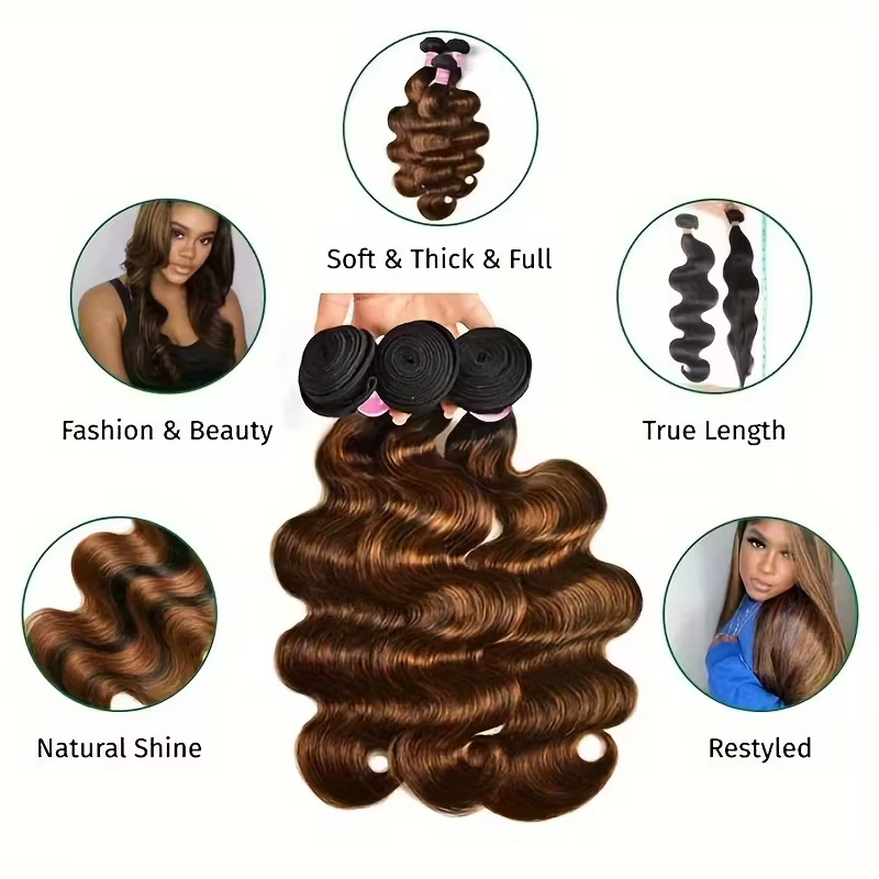 Mèches brésiliennes Body Wave brunes Balayage