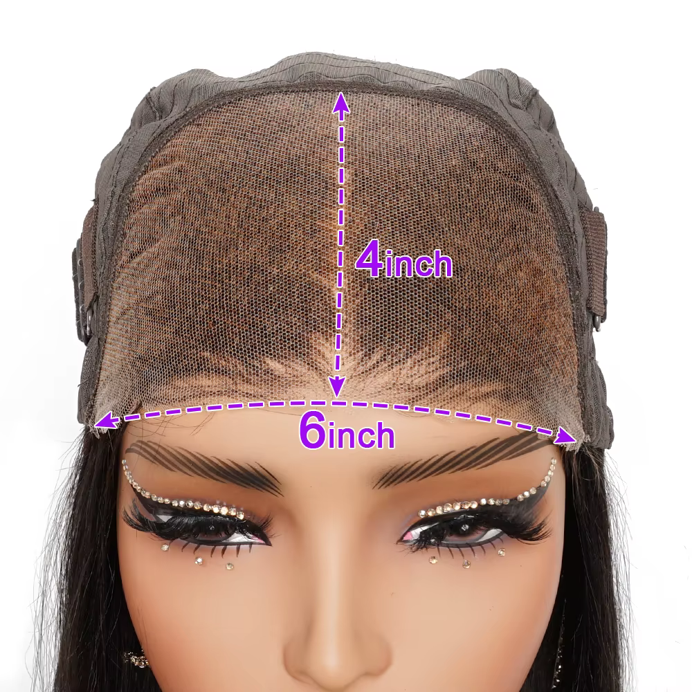 Perruque Lace Front 6*4 avec Nœuds Blanchis