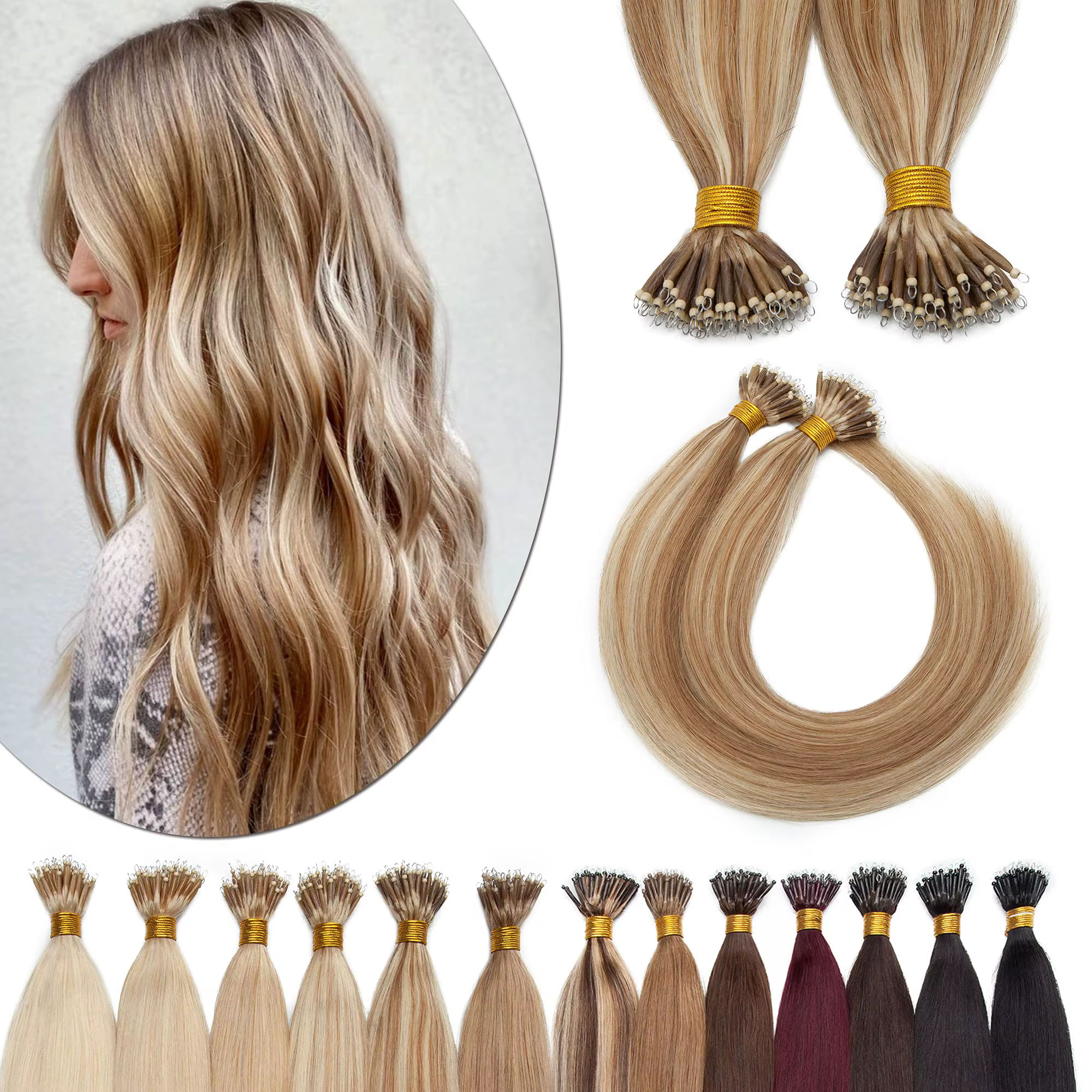Extensions de cheveux Nano Ring 100% cheveux humains