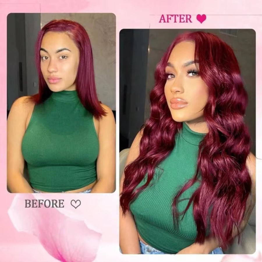 Extensions de cheveux à clips 99J Bourgogne