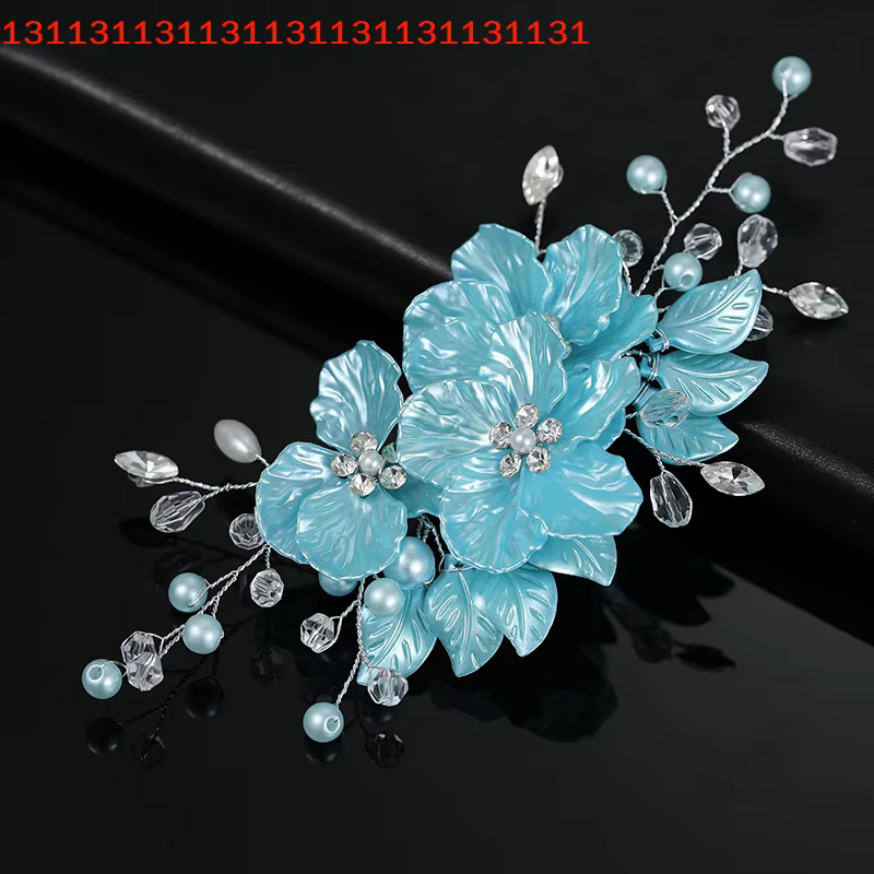 Pinces à cheveux en perles de cristal et fleurs