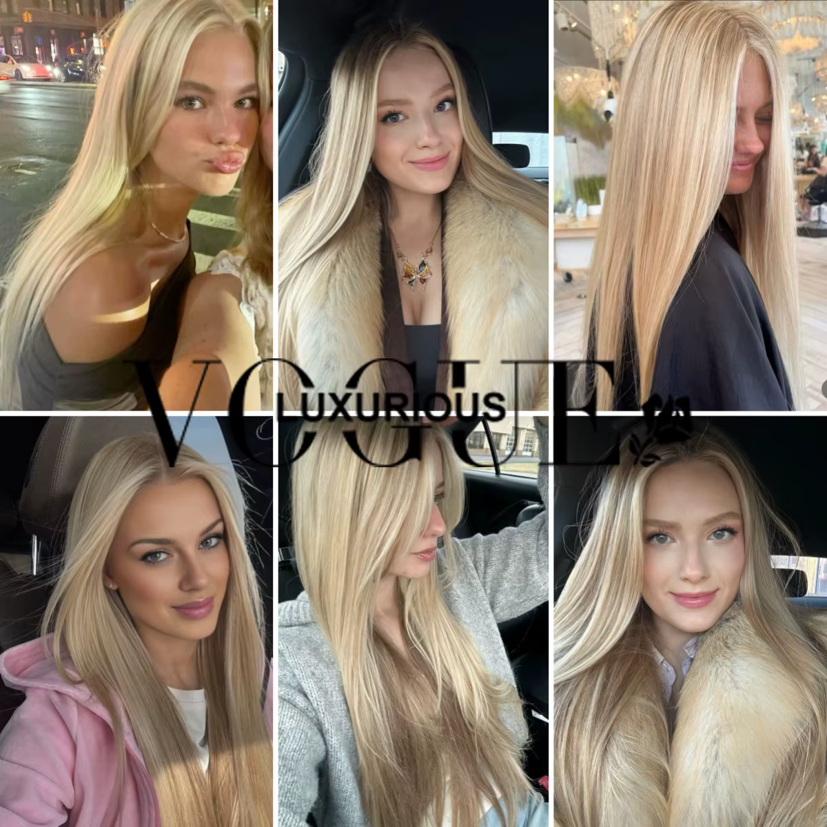 LUX VOGUE mettre en évidence la poussière mat or Balayage couleur perruque élégante droite 100% vierge cheveux