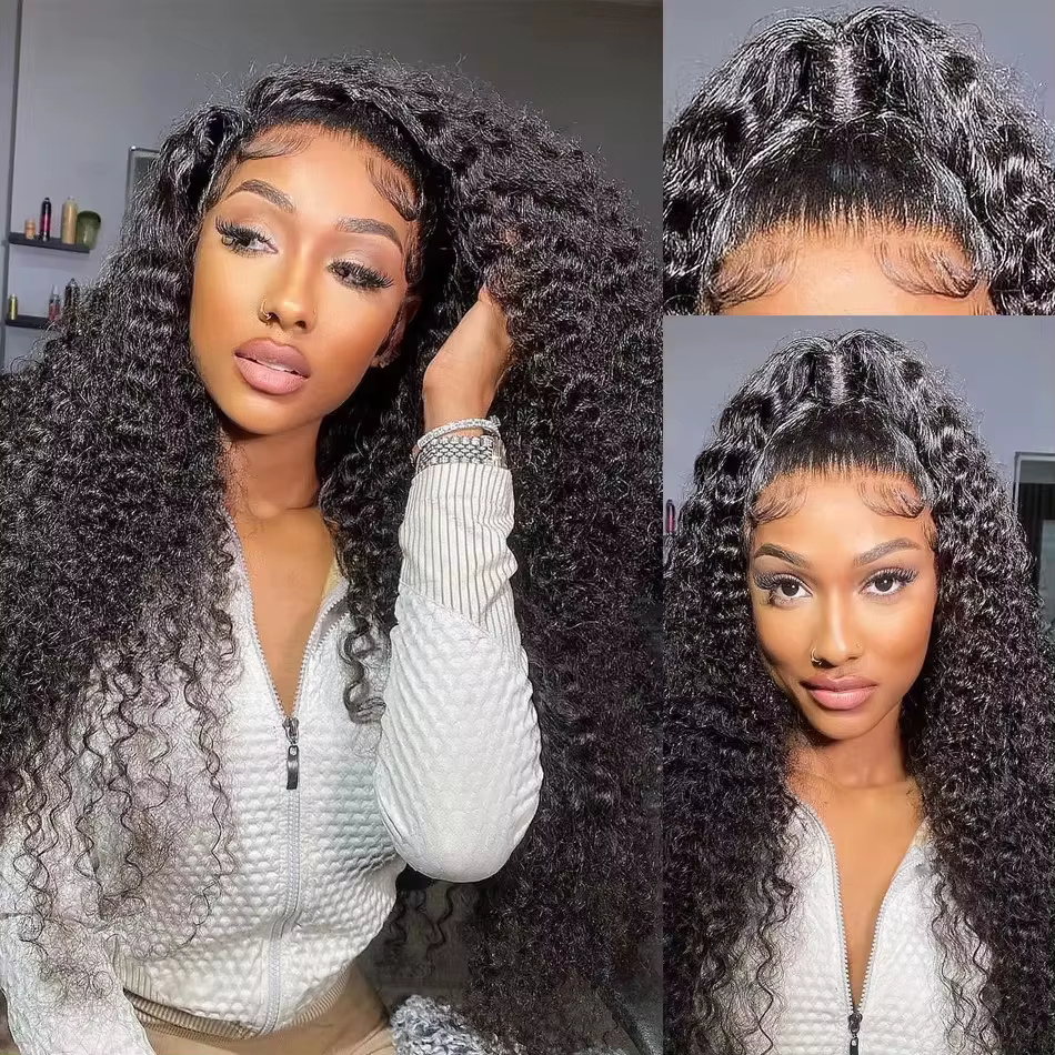 Perruque Lace Front Wig synthétique bouclée et crépue